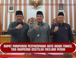 Tiga Raperda Disetujui Menjadi Perda