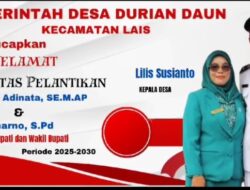 Ucapan selamat pelantikan Bupati dan wakil Bupati Bengkulu Utara oleh Pemdes Durian Daun