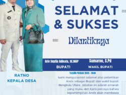 Ucapan Selamat Pelantikan Bupati dan Wakil Bupati Bengkulu Utara oleh Pemdes Taba Baru