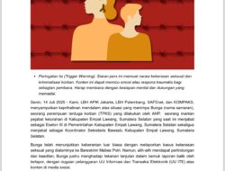 SERUAN KEADILAN UNTUK “BUNGA”: SETOP KRIMINALISASI KORBAN KEKERASAN SEKSUAL OLEH PEJABAT!