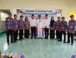 Lantik Perangkat, Kades Margo Mulyo Ingatkan Disiplin dan Profesional Dalam Mengabdi